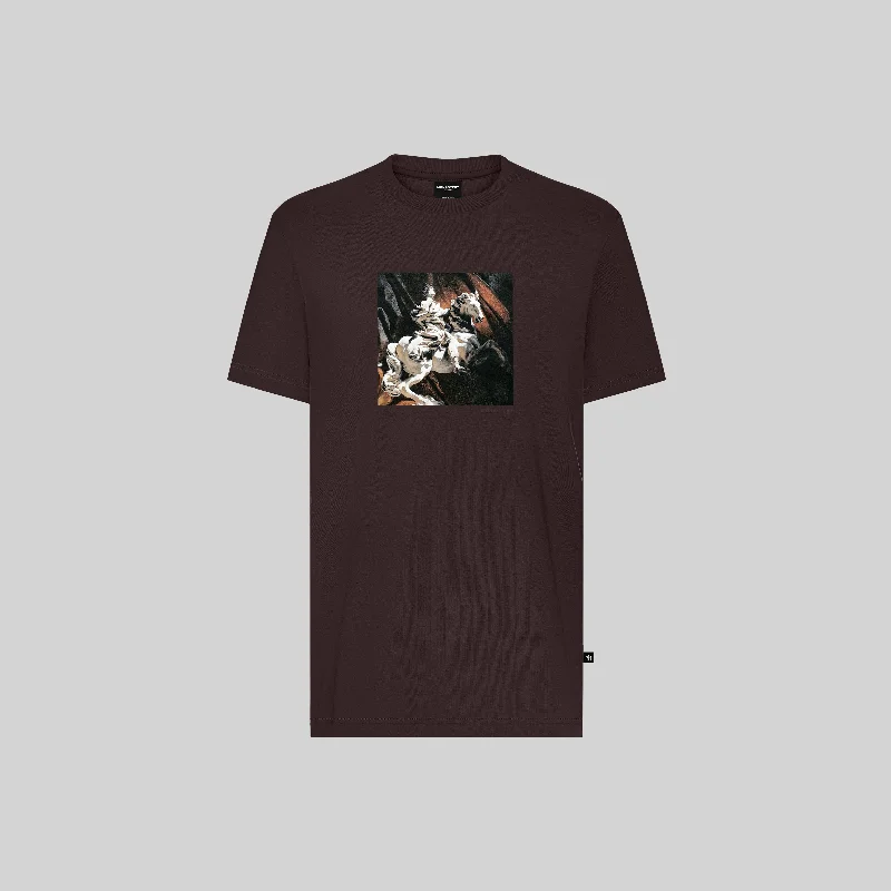 Men's beachwear t-shirt-ELNATH BROWN T-SHIRT