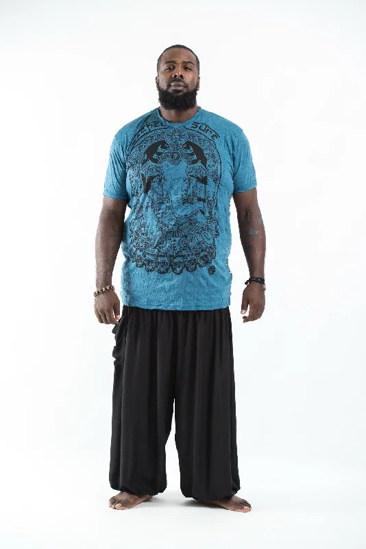 Men's casual comfort t-shirt-Plus Size Mens Batman Ganesh T-Shirt in Denim Blue