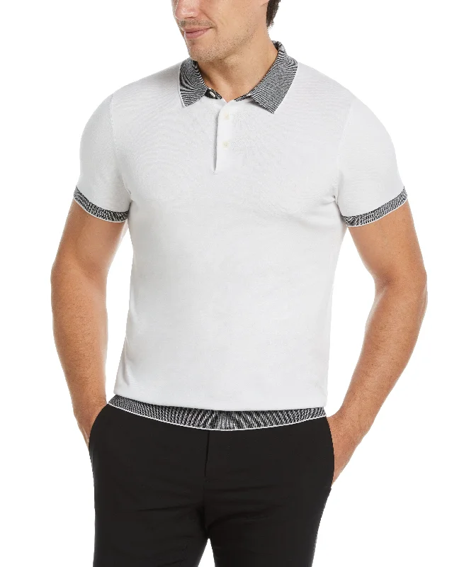 Men's adventure-ready office wear shirt-Tech Knit Contrast Sweater Polo