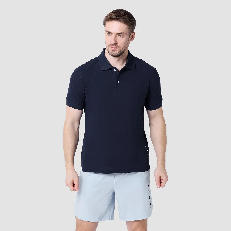 Men's classic casual t-shirt-Core Over Achiever Polo White Edition - Navy