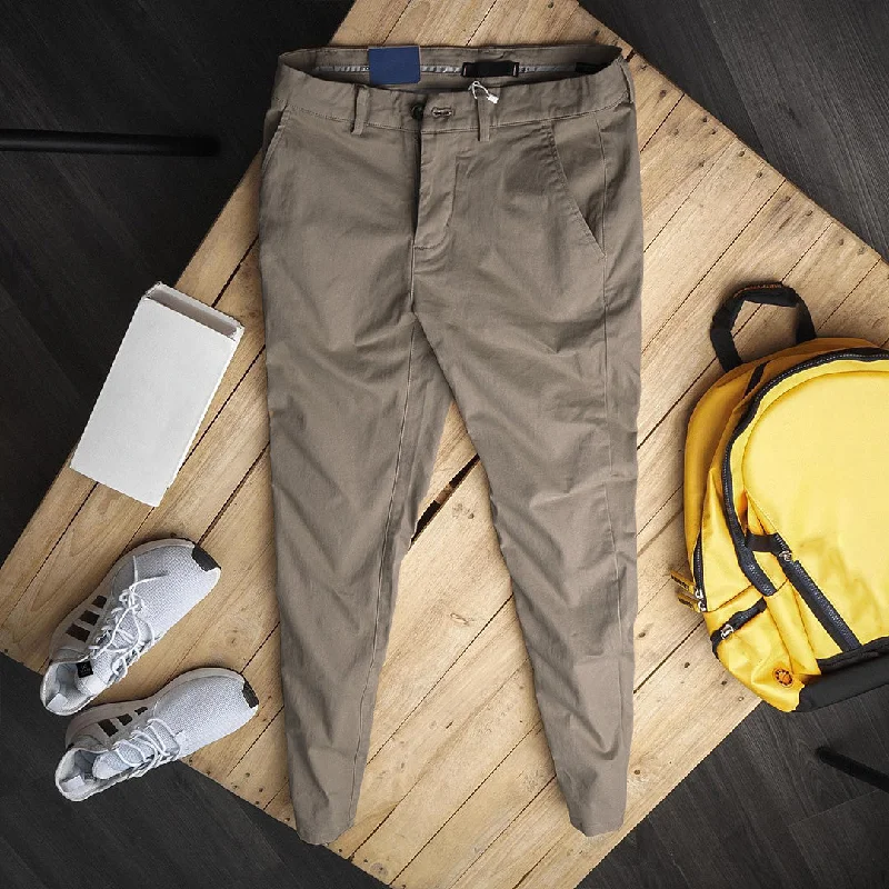 mens relaxed jogger pants-Chino Pants Dark Khaki - CHPA12