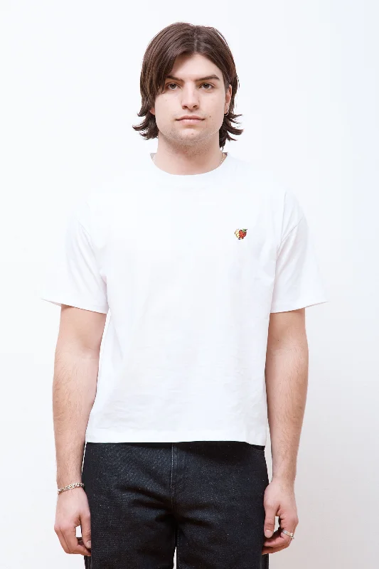 Men's relaxed weekend t-shirt-Strawberry Moon Perennial T-Shirt Knit White