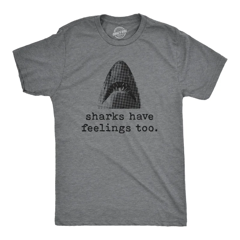 Men's sporty casual t-shirt-Sharks Have Feelings Too Men's T Shirt