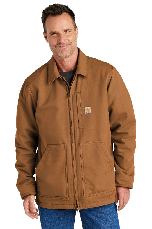 Men's functional softshell jacket-Carhartt Mens Sherpa Lined Full Zip Jacket - Carhartt Brown