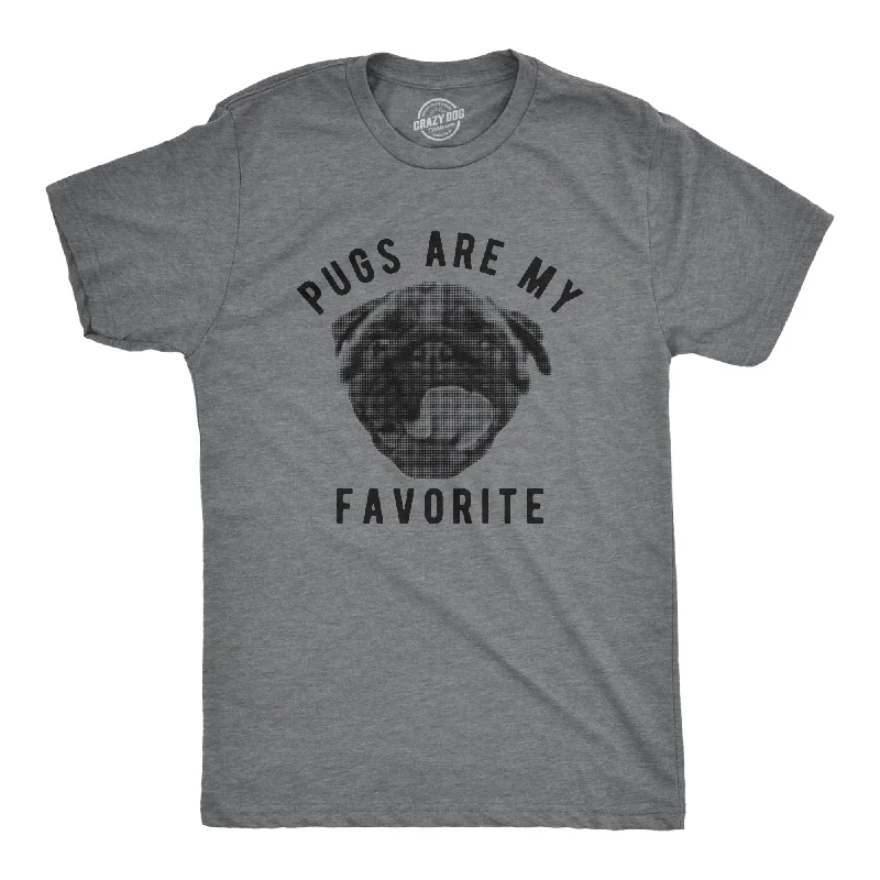 Men's beachwear t-shirt-Pugs Are My Favorite Men's T Shirt