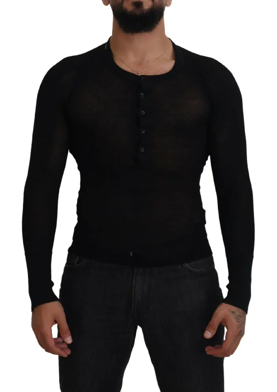 Men's work sweater-Dolce & Gabbana Elegant Cashmere Pullover Men's Sweater