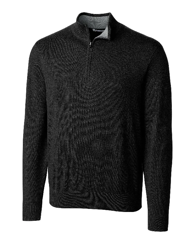 Men's urban knit-Cutter & Buck Lakemont Tri-Blend Mens Quarter Zip Pullover Sweater