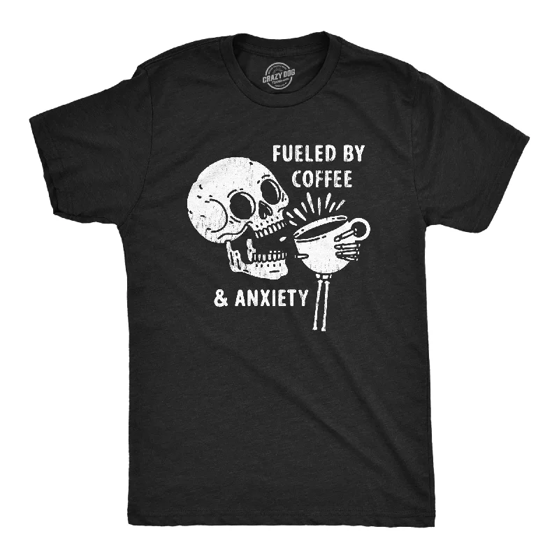 Men's antibacterial t-shirt-Fueled By Coffee And Anxiety Men's T Shirt