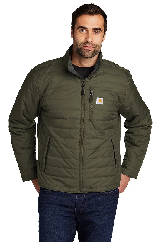 Men's summer safari jacket-Carhartt Mens Gilliam Wind & Water Resistant Full Zip Jacket - Moss Green