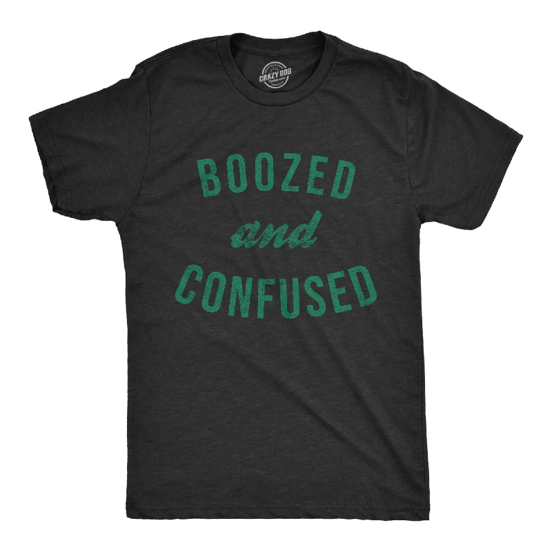 Men's geometric print t-shirt-Boozed And Confused Men's T Shirt