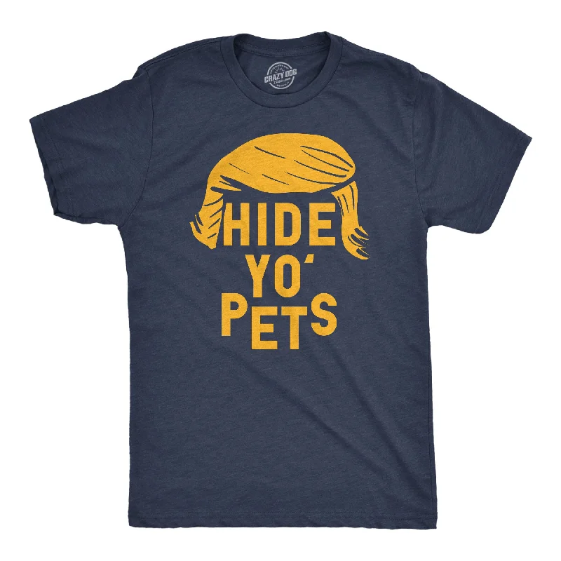 Men's artistic print t-shirt-Hide Yo Pets Men's T Shirt