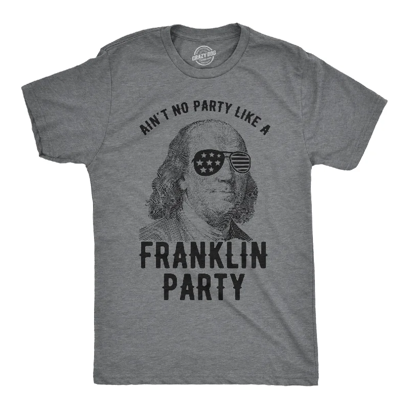 Men's contrast collar t-shirt-Ain't No Party Like A Franklin Party Men's T Shirt