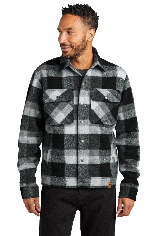 Men's summer lightweight jacket-Russell Outdoors Mens Basin Snap Down Jacket - Deep Black Plaid - COMING SOON