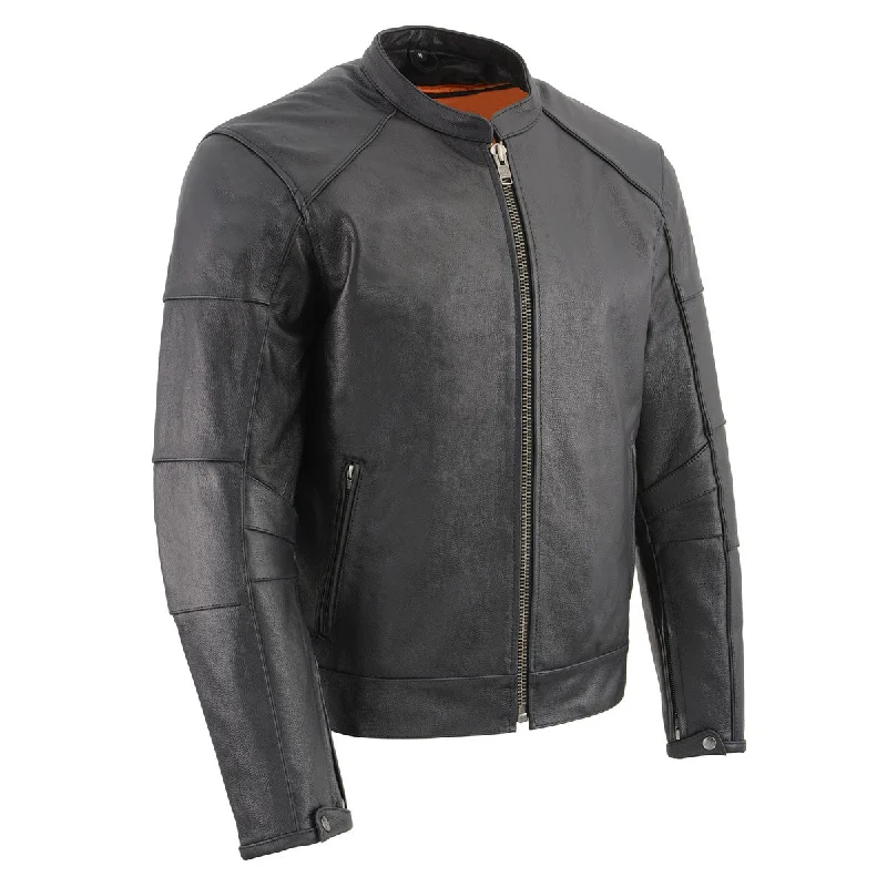 Men's antibacterial outdoor jacket-Milwaukee Leather MLM1507 Men's Black ‘Super-Clean’ Sport Style Biker Jacket