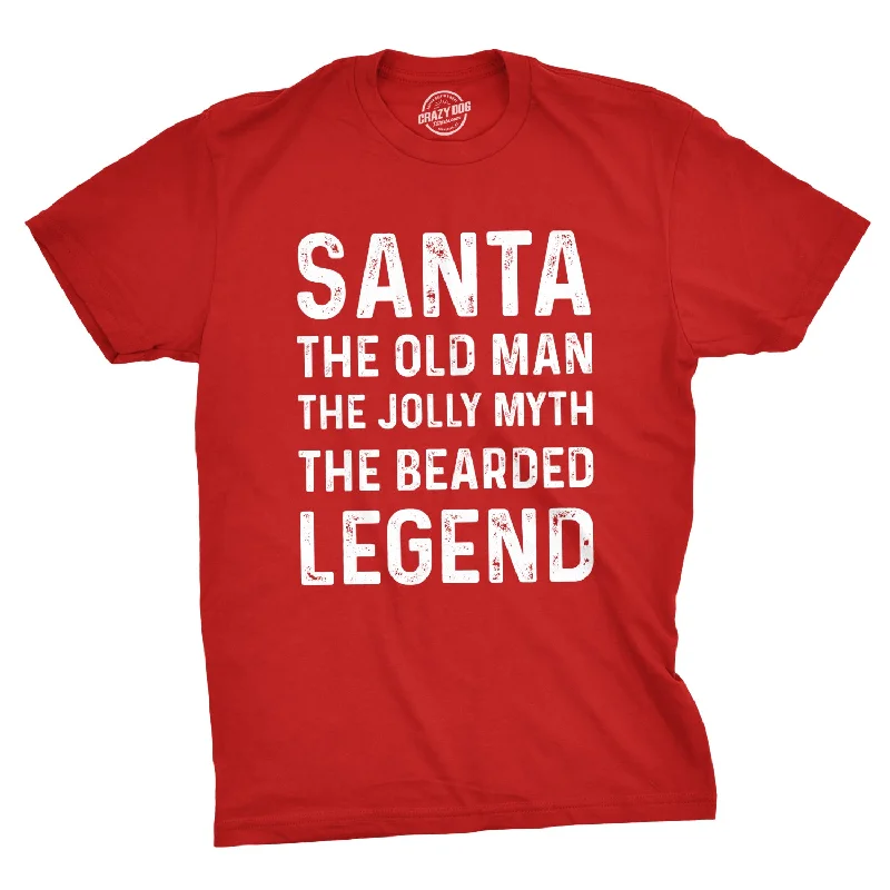 Men's antibacterial t-shirt-Santa The Old Man The Jolly Myth The Bearded Legend Men's T Shirt