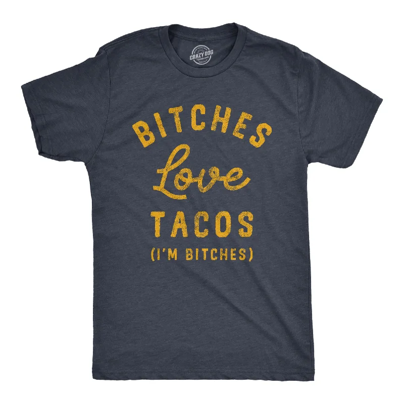 Men's bold stripe t-shirt-Bitches Love Tacos Men's T Shirt