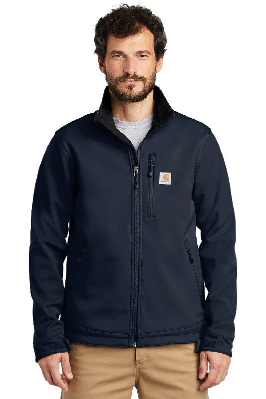 Men's ultra-light utility coat-Carhartt Mens Crowley Wind & Water Resistant Full Zip Jacket - Navy Blue