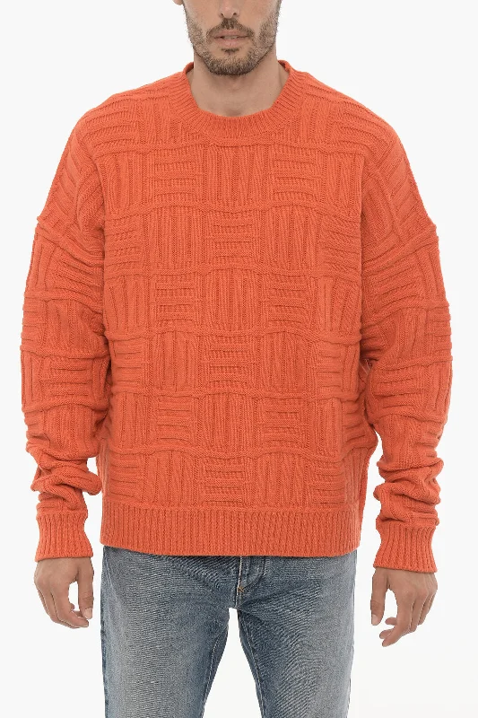 Men's mock neck sweater-Ambush Solid Color Crew-neck Sweater