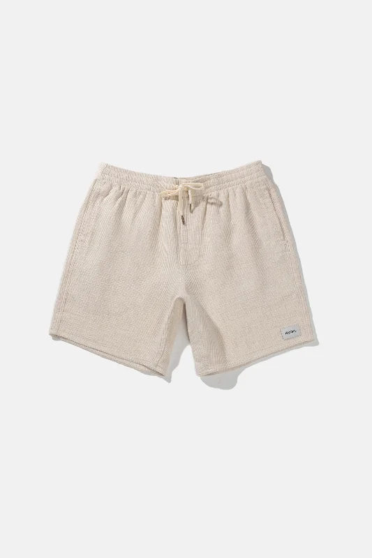 Men's comfortable beach shorts-Textured Linen Jam Bone