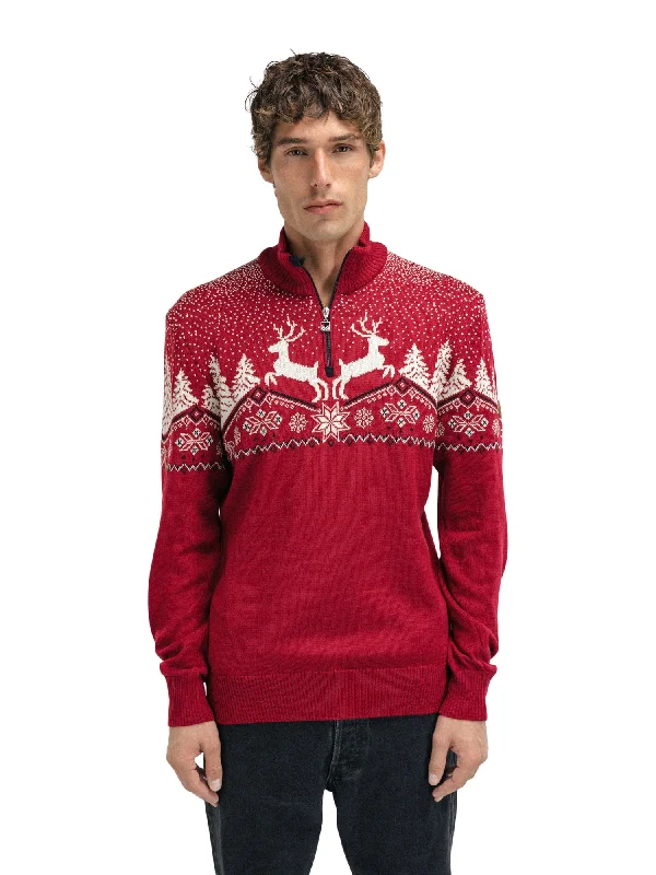 Men's baseball sweater-Dale of Norway - Christmas Men's Sweater - Red