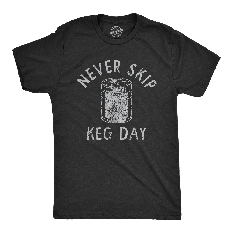 Men's contrast collar t-shirt-Never Skip Keg Day Men's T Shirt