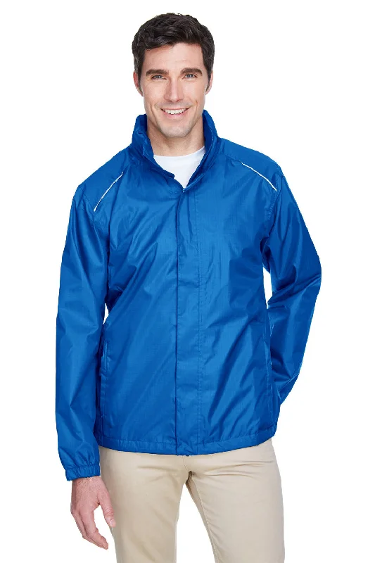 Men's antibacterial utility jacket-Core 365 Mens Climate Waterproof Full Zip Hooded Jacket - True Royal Blue