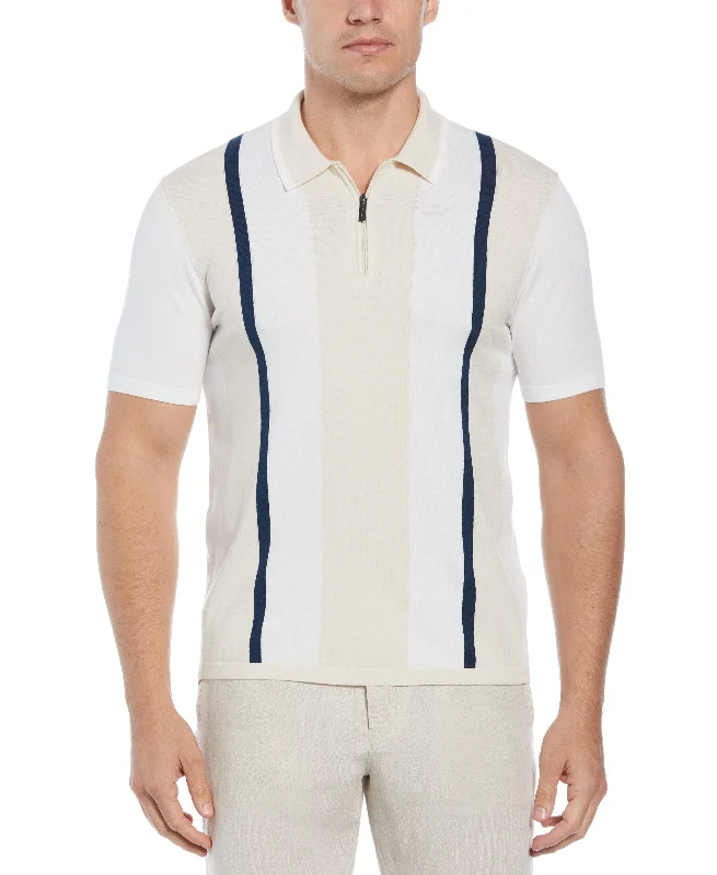 Men's eco-conscious casual wear shirt-Tech Knit Multi Stripe Polo