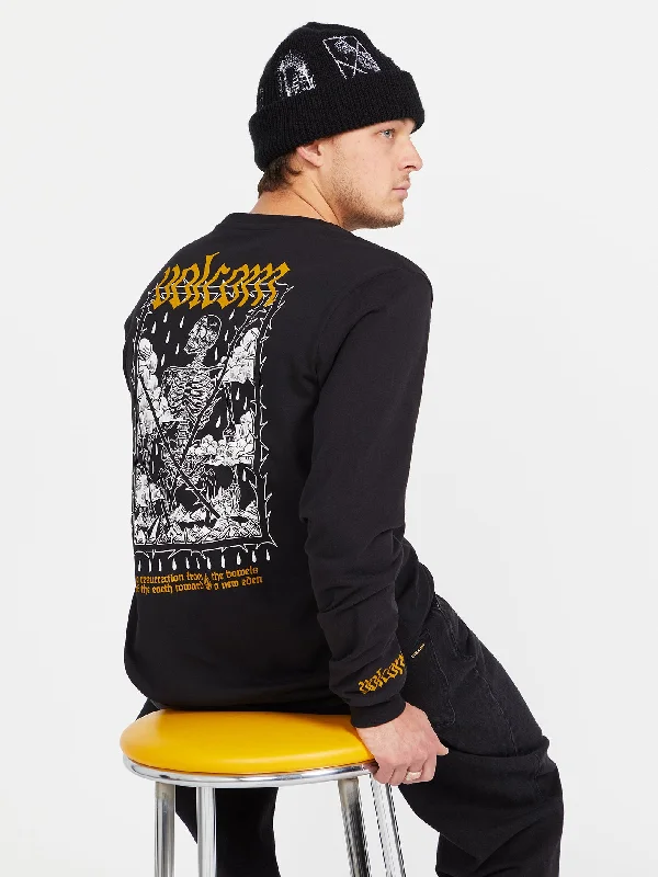 Men's sustainable fashion t-shirt-Vaderetro Featured Artist Long Sleeve Tee - Black