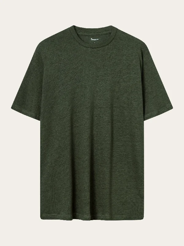 Men's luxury cotton t-shirt-Linen t-shirt - Forrest Night