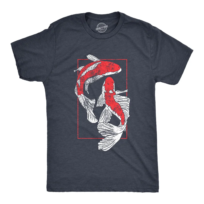 Men's weather-proof t-shirt-Koi Fish Men's T Shirt