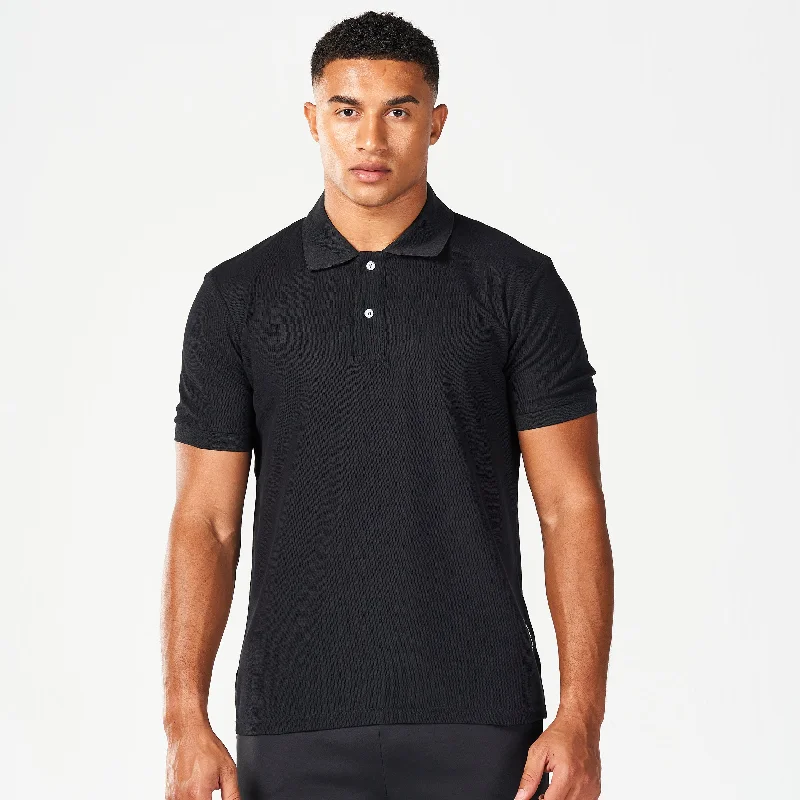 Men's artistic print t-shirt-Core Over Achiever Polo - Black