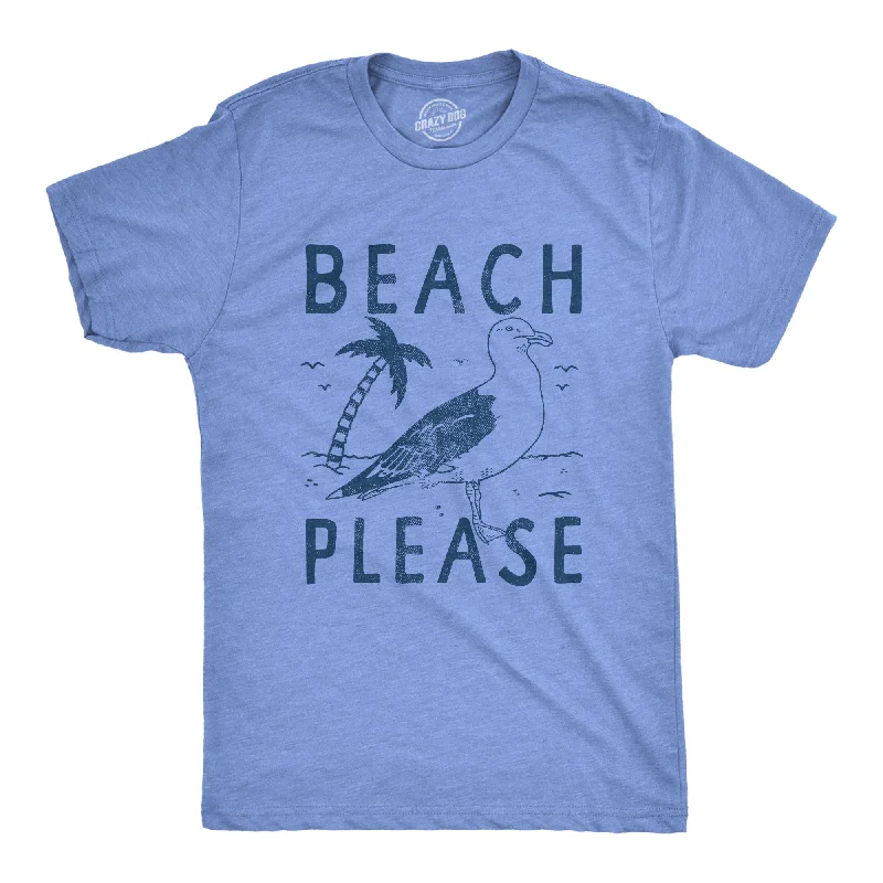 Men's sporty casual t-shirt-Beach Please Men's T Shirt