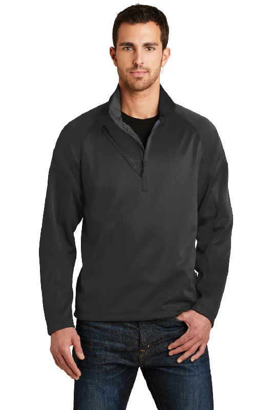 Men's summer safari jacket-Ogio Mens Torque II Wind & Water Resistant 1/4 Zip Jacket - Blacktop/Diesel Grey - Closeout