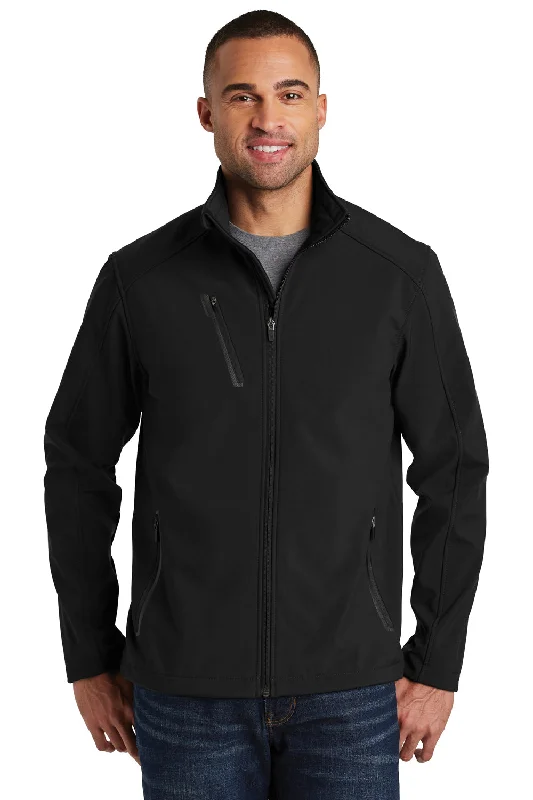 Men's ultra-comfortable expedition jacket-Port Authority Mens Welded Wind & Water Resistant Full Zip Jacket - Black