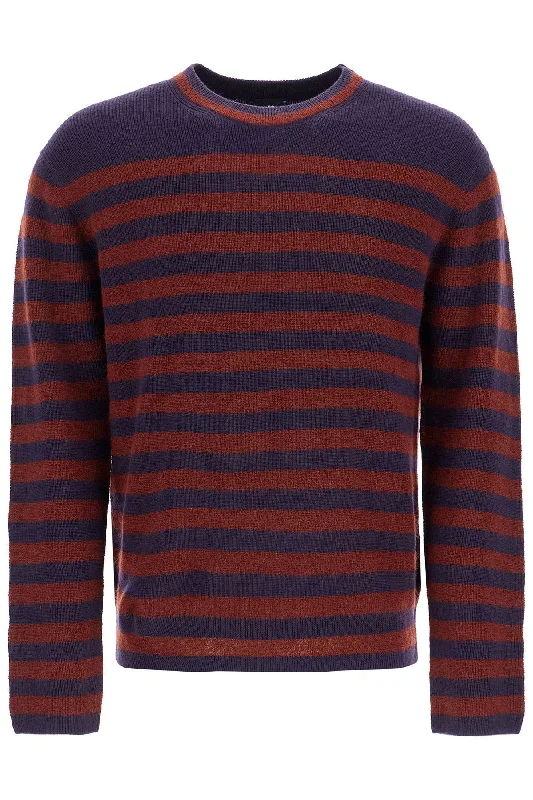 Men's cotton sweatshirt-Ps Paul Smith Men's Striped Wool And Mohair Blend Pullover