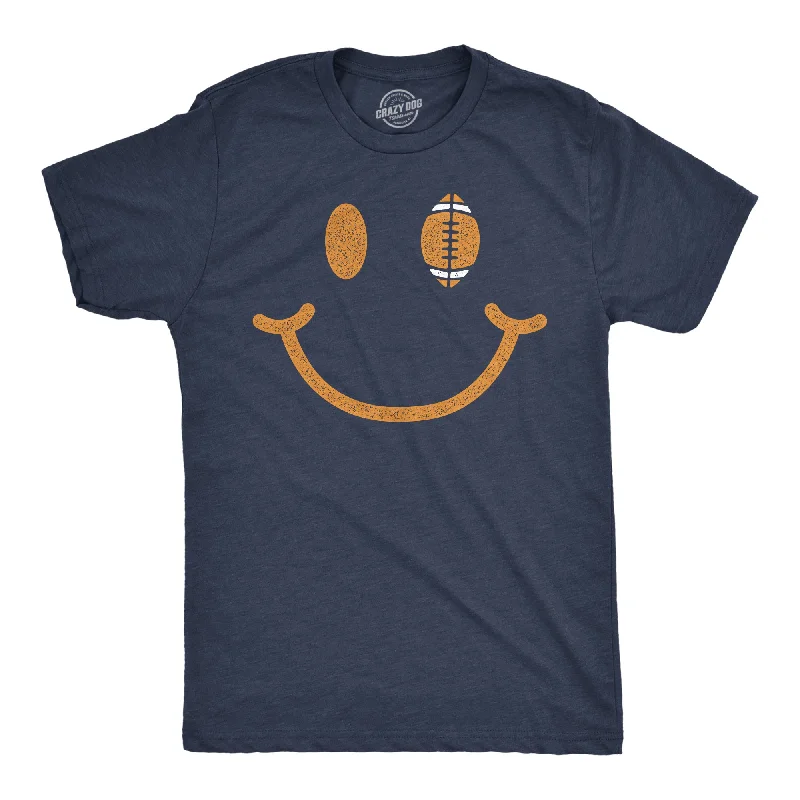 Men's relaxed weekend t-shirt-Football Smiling Face Men's T Shirt