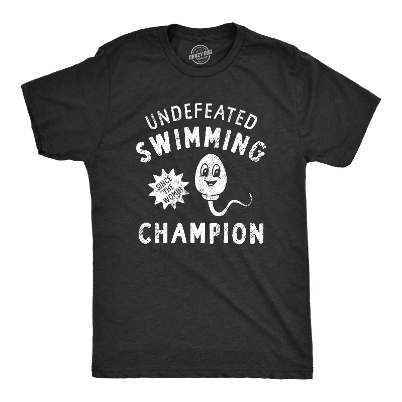 Men's sustainable fashion t-shirt-Undefeated Swimming Champion Men's T Shirt