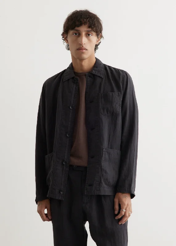 Men's sporty pea coat-Evan Chore Linen Jacket