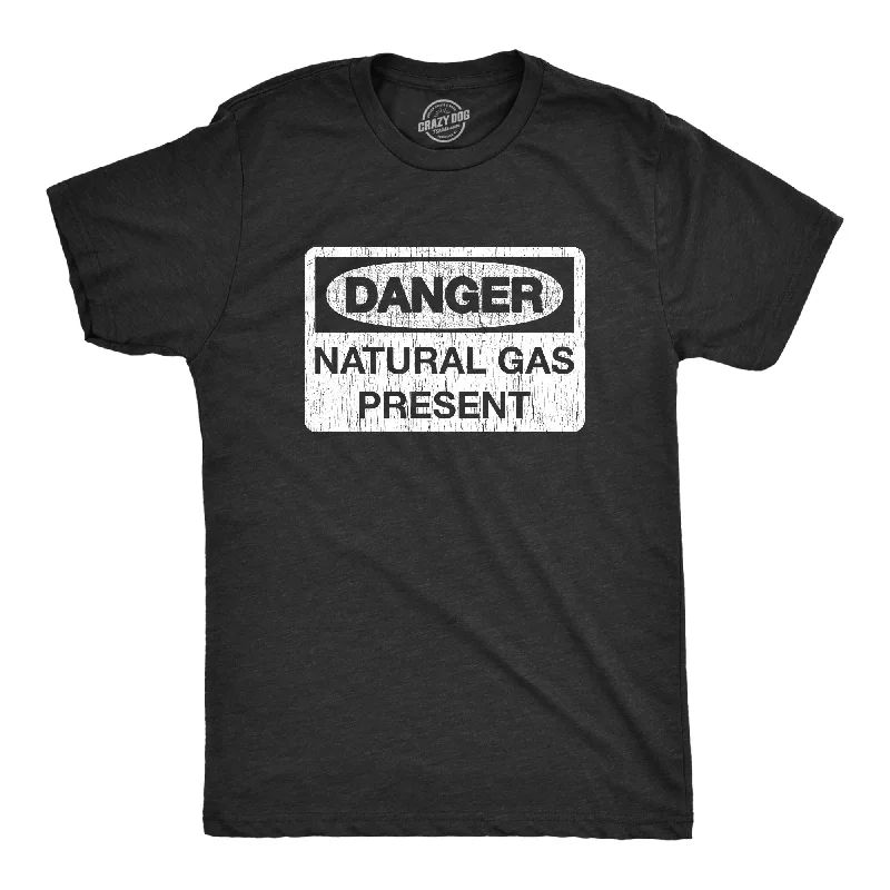 Men's antibacterial t-shirt-Danger Natural Gas Present Men's T Shirt