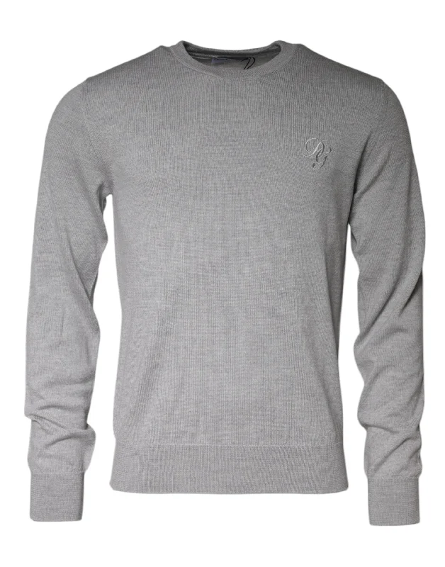 Men's stylish sweater-Dolce & Gabbana  Wool Crew Neck Pullover Men's Sweater (Pre-Owned)