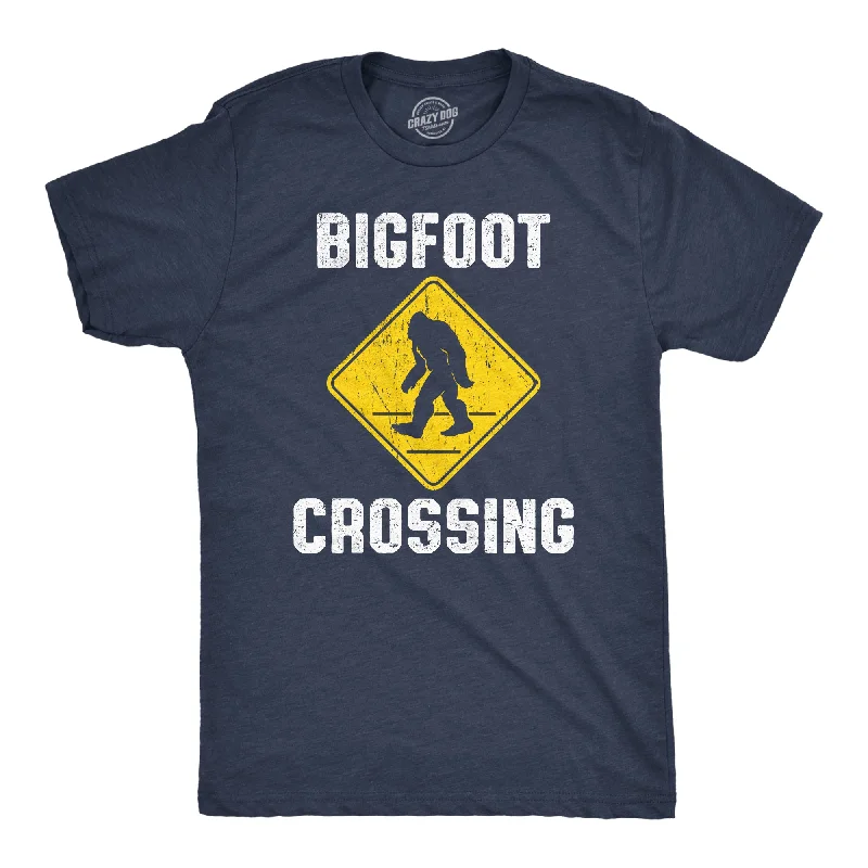 Men's pre-washed t-shirt-Bigfoot Crossing Men's T Shirt