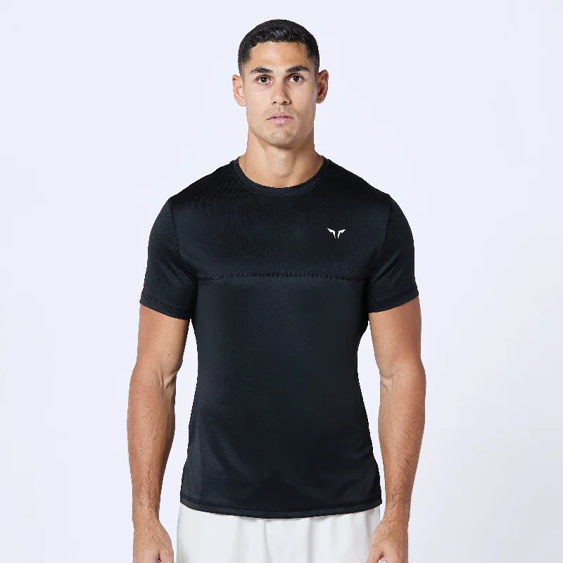 Men's sporty casual t-shirt-Contrast Tee - Black