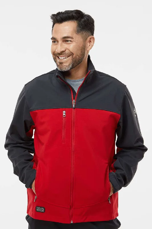 Men's quick-dry leather jacket-Dri Duck Mens Motion Wind & Water Resistant Full Zip Jacket - Red/Charcoal Grey