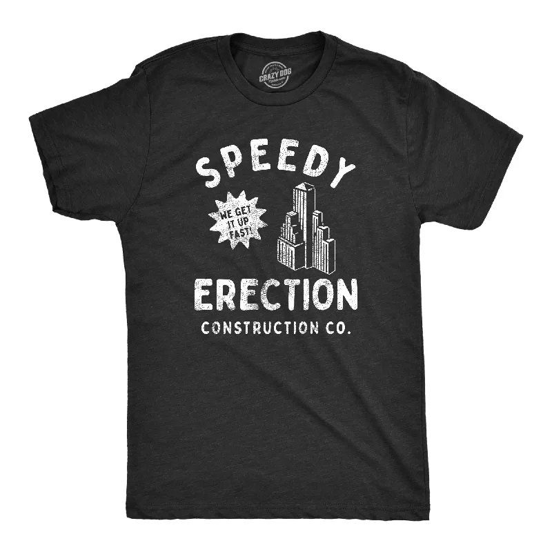 Men's moisture-wicking athletic t-shirt-Speedy Erection Construction Co Men's T Shirt