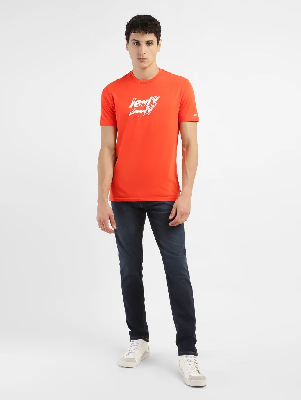 Men's pre-washed t-shirt-Men's Brand Logo Relaxed Fit T-shirt