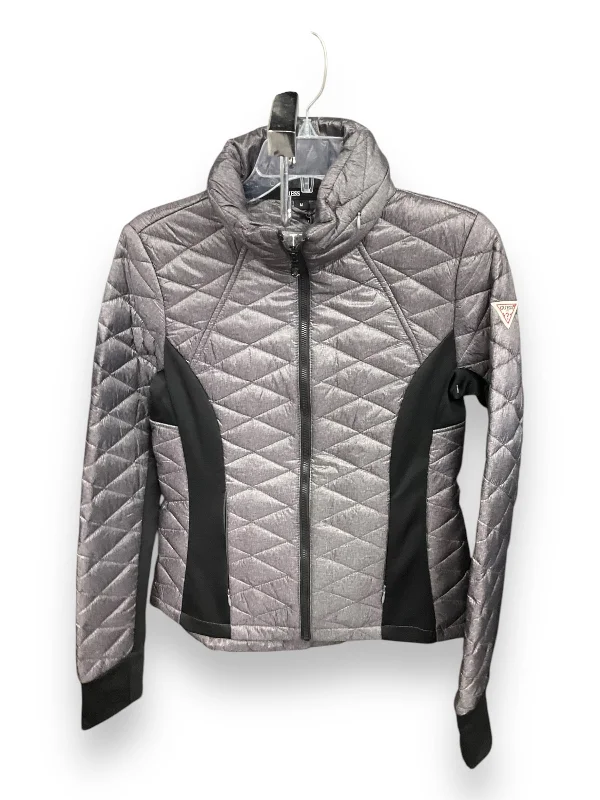 Men's naturally breathable jacket-Jacket Puffer & Quilted By Guess In Black & Grey, Size: M