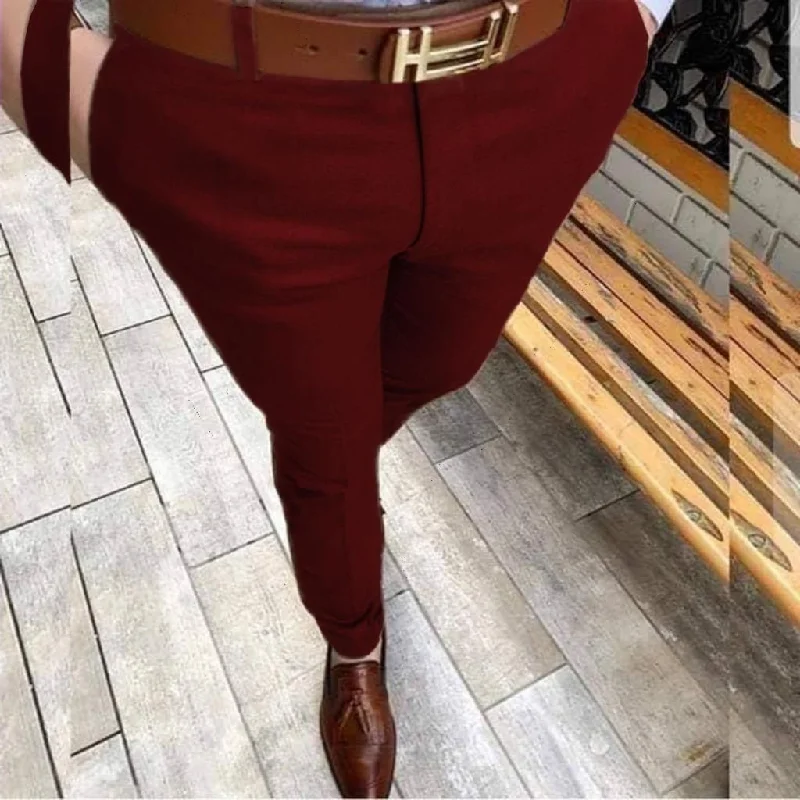 mens tie waist pants-Chino Pants Maroon - CHPA10