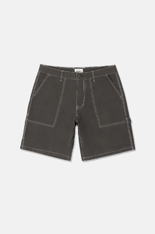 Men's antibacterial casual wear shorts-Contrast Stitch Carpenter Short Charcoal