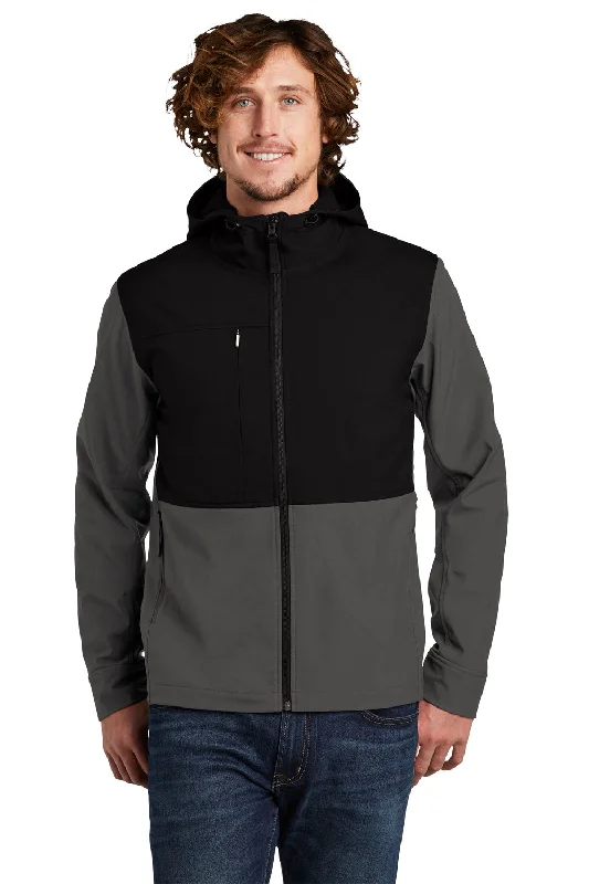 Men's tech-inspired hiking jacket-The North Face Mens Castle Rock Wind & Water Resistant Full Zip Hooded Jacket - Asphalt Grey - Closeout