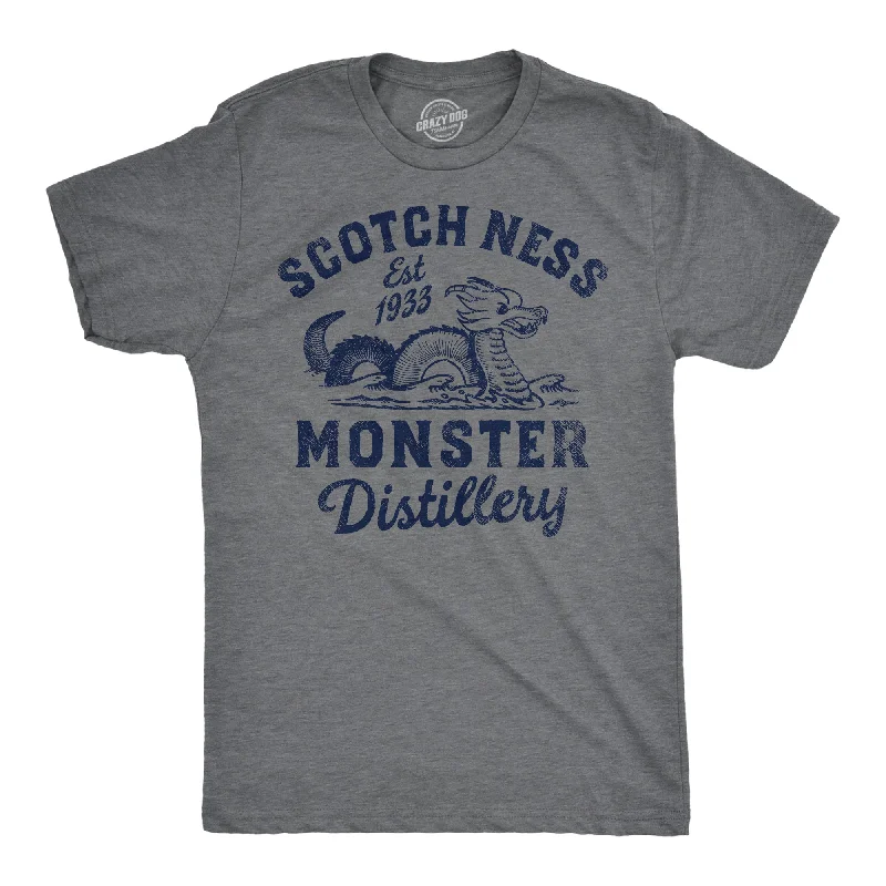 Men's fashion-forward casual t-shirt-Scotch Ness Monster Distillery Men's T Shirt